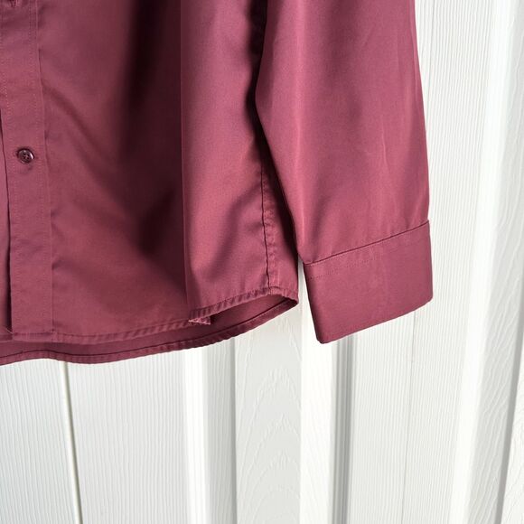 Flex Dress Shirt Mens Size M Maroon Luxury Collection Button-up Long Sleeve - Picture 3 of 7